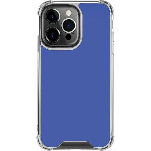 Blue Solid iPhone 14 Pro Clear Case